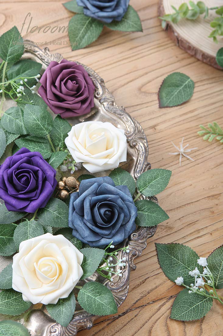 Floroom Artificial Flowers 25pcs Real Looking Champagne Foam Fake Roses with Stems for DIY Wedding Bouquets Bridal Shower Centerpieces Floral Arrangements Party Tables Home Decorations - Image 4