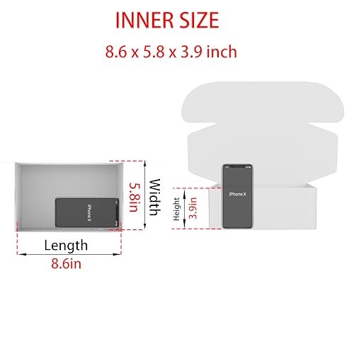 Lmuze Small White Shipping Boxes for Small Business Pack of 25-9x6x4 inches Cardboard Corrugated Mailer Boxes for Shipping Packaging Craft Gifts Giving Products - Image 2