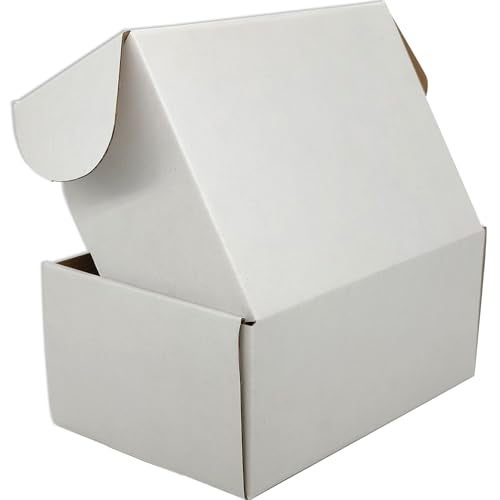 Lmuze Small White Shipping Boxes for Small Business Pack of 25-9x6x4 inches Cardboard Corrugated Mailer Boxes for Shipping Packaging Craft Gifts Giving Products - Image 4
