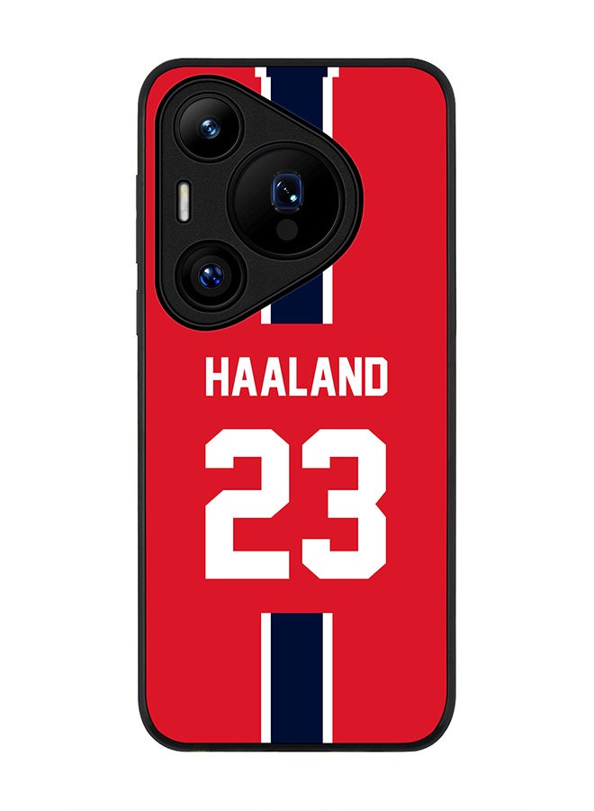 Stylizedd Rugged Black edge case for Huawei Pura 70 Pro / Huawei Pura 70 Pro Plus, Slim fit Case Flexible Cover - Football Team - Norway, Player Name - Haaland - Image 1