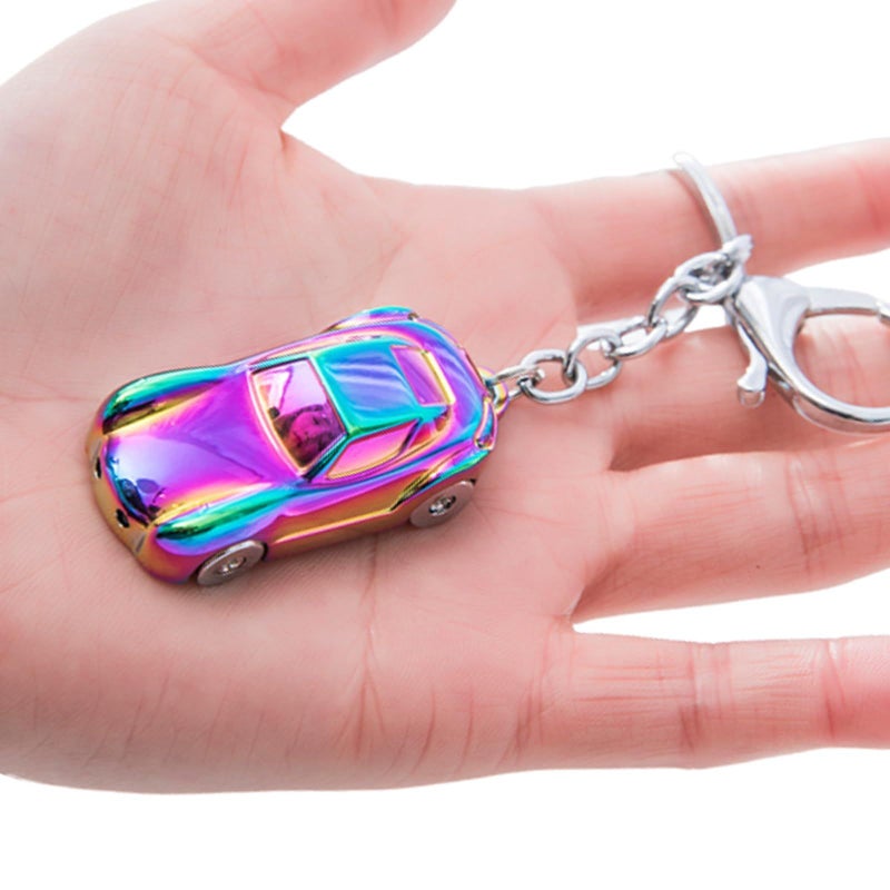Silver Color 3 Realistic Metal Car Keychain Compact Charm for Daily Use - Image 2