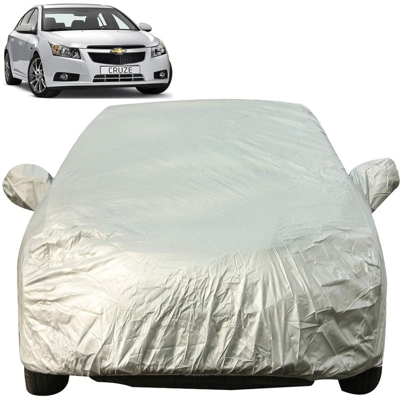 Autofact Waterproof Premium Silver Matty Triple Stitched Car Body Cover with Mirror Pocket for Chevrolet Cruze - Image 1