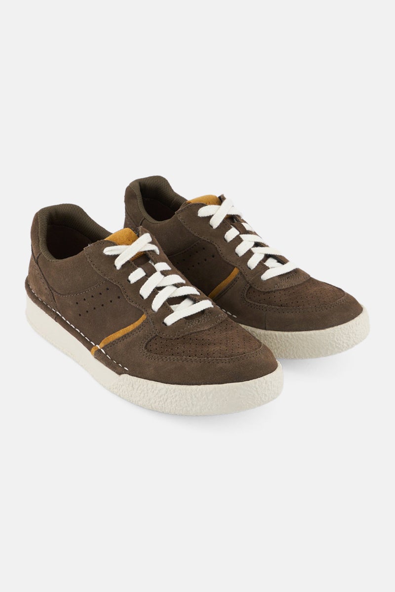 clarks Women Craft Cup Court Lace Up Casual Shoes, Dark Olive - Image 1