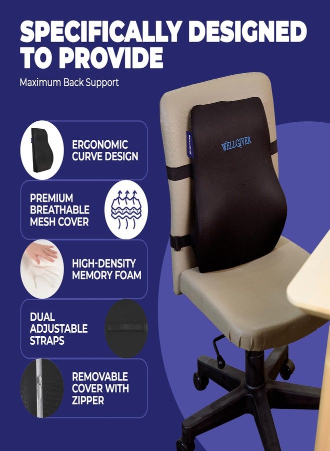 WELLGIVER Gel Memory Foam Lumbar Support Pillow for Office Chair & Car Seat - Ergonomic Back Cushion for Lower Back Pain Relief, Posture Support & Comfortable Long Sitting - Image 5