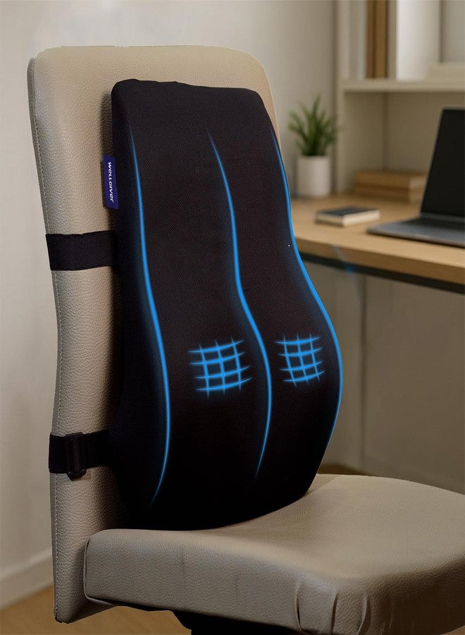 WELLGIVER Gel Memory Foam Lumbar Support Pillow for Office Chair & Car Seat - Ergonomic Back Cushion for Lower Back Pain Relief, Posture Support & Comfortable Long Sitting - Image 1