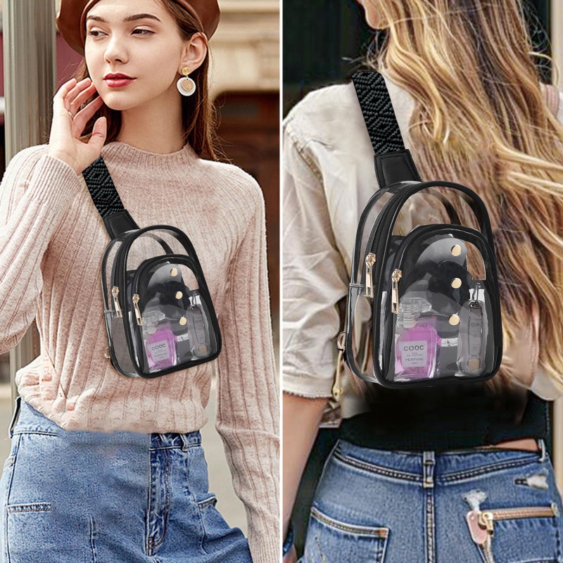 XYWstore Clear Sling Bag, Clear Bag for Stadium Events for Women, Clear Crossbody Bag for Stadium Approved (Purple) - Image 2