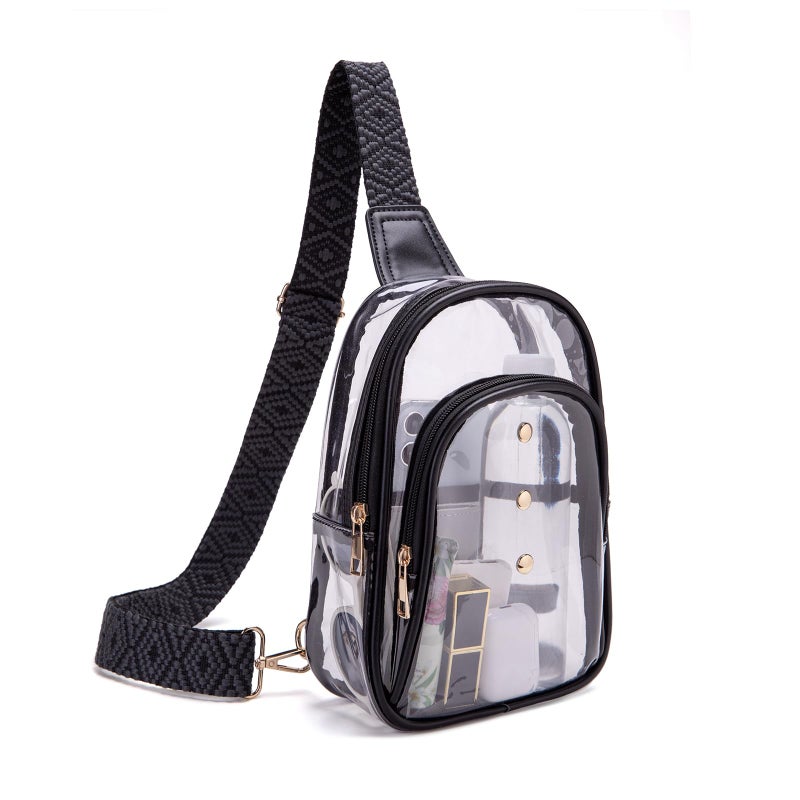 XYWstore Clear Sling Bag, Clear Bag for Stadium Events for Women, Clear Crossbody Bag for Stadium Approved (Purple) - Image 1