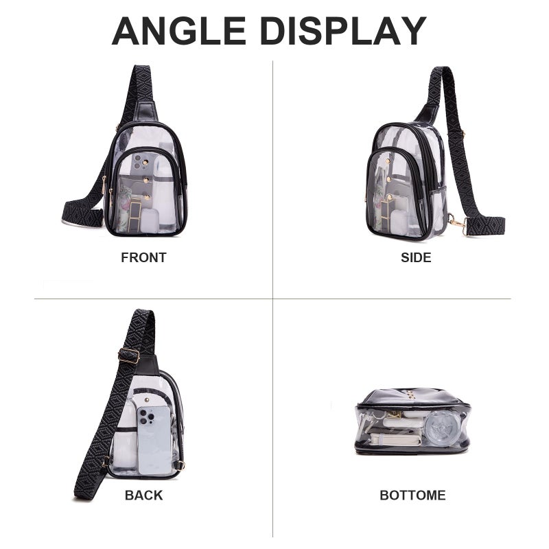 XYWstore Clear Sling Bag, Clear Bag for Stadium Events for Women, Clear Crossbody Bag for Stadium Approved (Purple) - Image 4