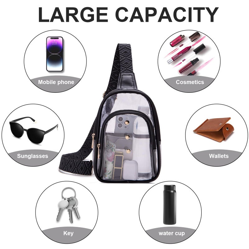 XYWstore Clear Sling Bag, Clear Bag for Stadium Events for Women, Clear Crossbody Bag for Stadium Approved (Purple) - Image 5