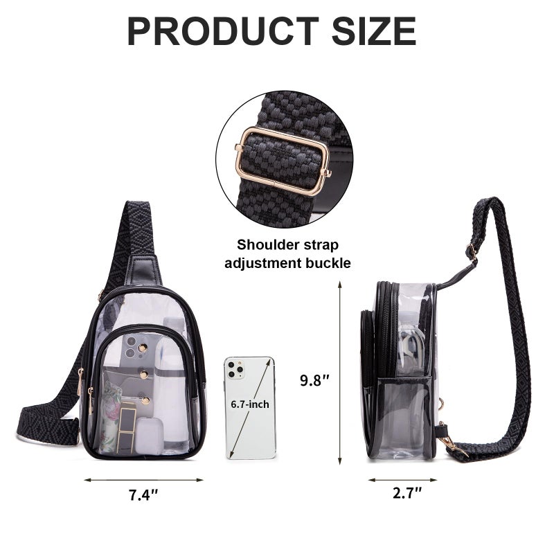 XYWstore Clear Sling Bag, Clear Bag for Stadium Events for Women, Clear Crossbody Bag for Stadium Approved (Purple) - Image 3