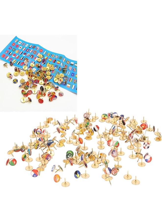 erorex 200Pcs National Flag Thumb Tacks Stainless Steel Country Map Push Pins Decorative Drawing Pins For World Travel Map Bulletin Board Pinboard Office - Image 5