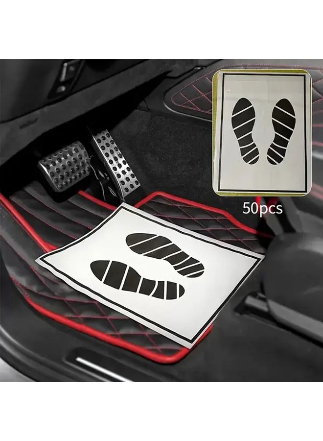 White Disposable Car Floor Mats 50 Pack Universal Fit Wear Resistant Protection - Image 4