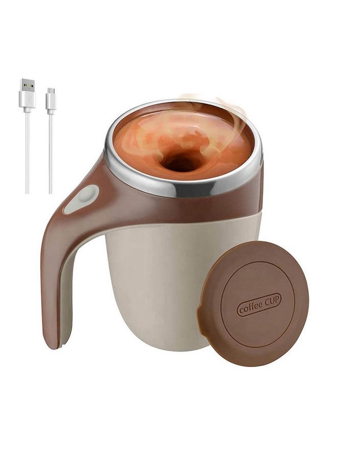 Maharsh Automatic Magnetic Stirring Coffee Mug, Rotating Home Office Travel Mixing Cup Suitable for Coffee, Milk, Cocoa and Other Beverages (Rechargable Brown) 380 ml - Image 1