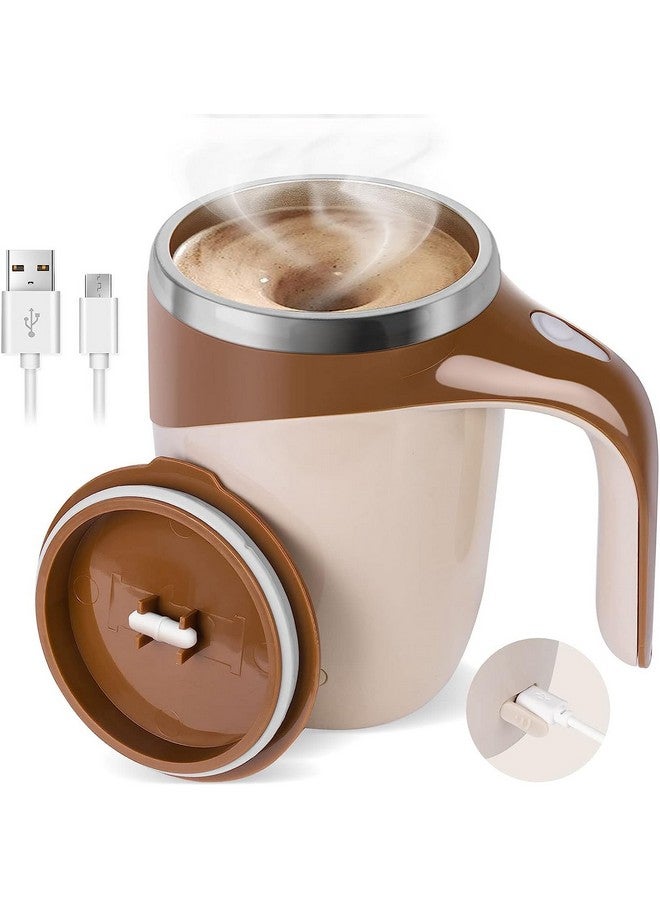 Maharsh Automatic Magnetic Stirring Coffee Mug, Rotating Home Office Travel Mixing Cup Suitable for Coffee, Milk, Cocoa and Other Beverages (Rechargable Brown) 380 ml - Image 2