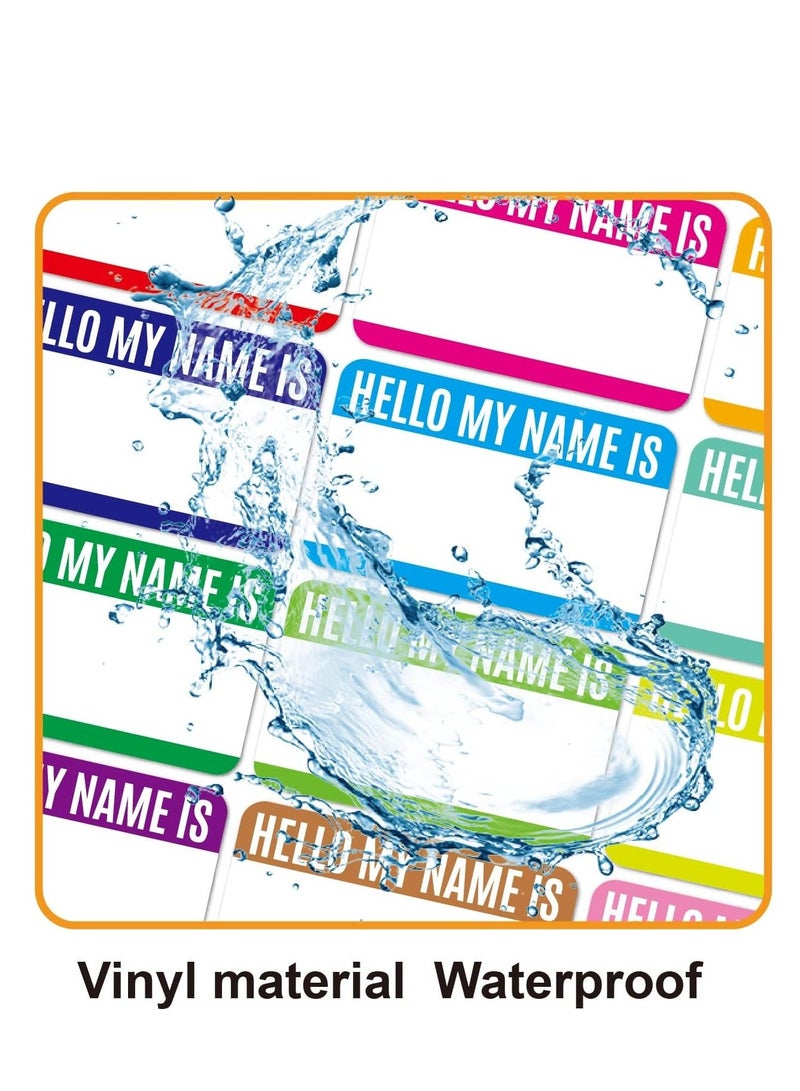 Y&D Name Tag Stickers, "Hello My is" Stickers 12 Colors, Waterproof Tags for Clothes, Schoolbag, Cups, Supplies Themed Party Family Home School Office, 96 Pcs - Image 5