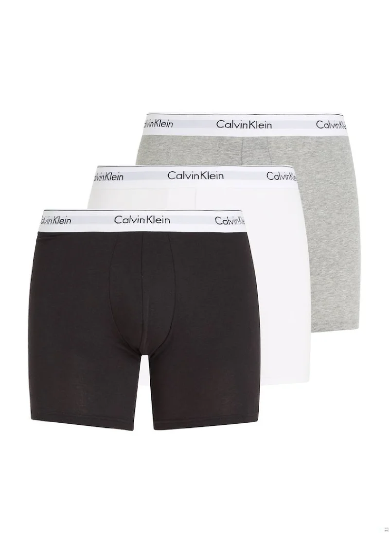 CALVIN KLEIN Men's 3 Pack Boxer Briefs - Modern Cotton - Cotton, Multicolour