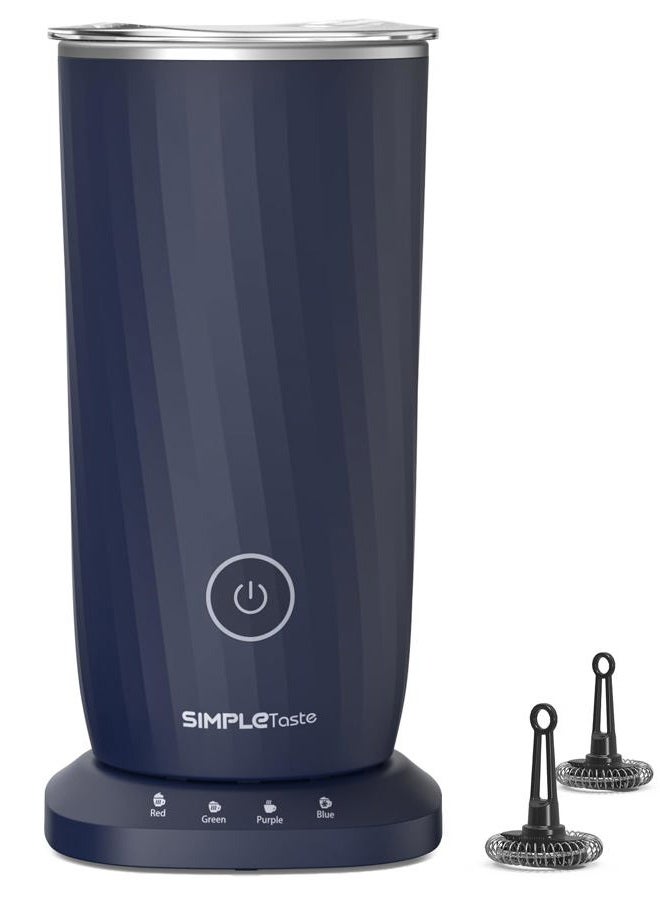 SIMPLETASTE Milk Frother, 4-in-1 Electric Milk Frother and Steamer, Automatic Warm and Cold Foam Maker and Milk Warmer for Latte, Cappuccinos, Dark Blue - Image 1