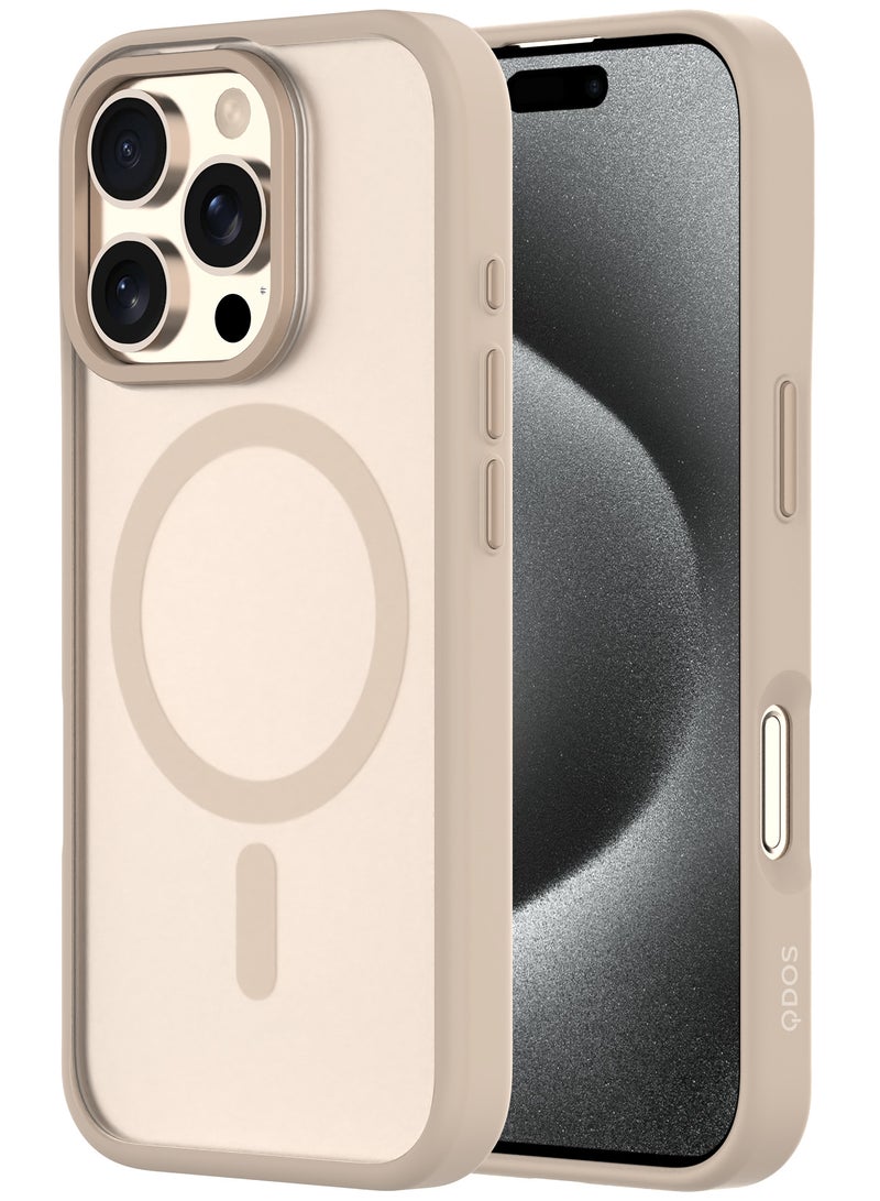 كيودوس غطاء Hybrid Soft Snap لهاتف iPhone 16 Pro Max – التيتانيوم الصحراوي، متوافق مع MagSafe، تصميم نحيف جدًا بمواد مزدوجة مع حماية ضد الصدمات بدرجة عسكرية حتى 3 أمتار - Image 1