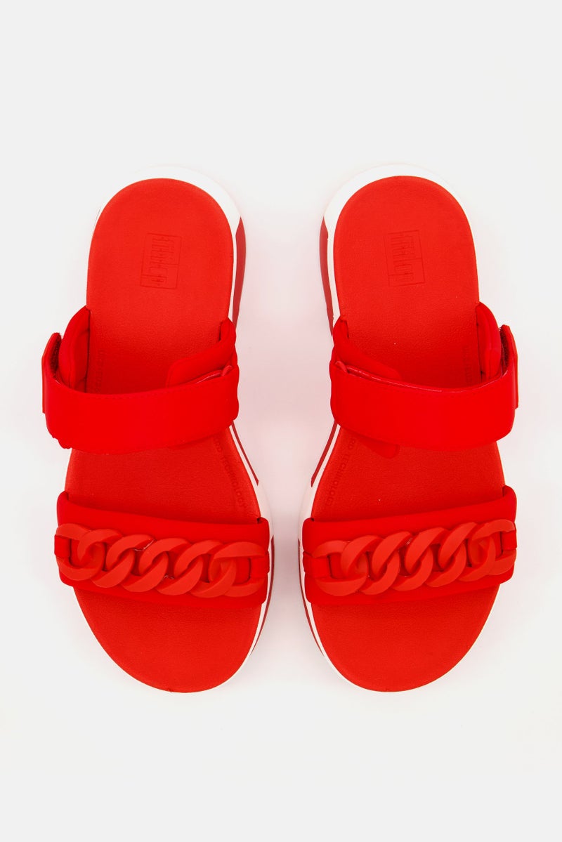 FitFlop Women Heda Chain Slides Sandals, Red - Image 2