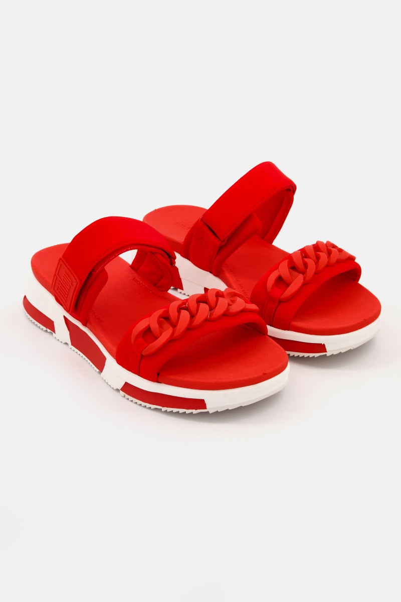 FitFlop Women Heda Chain Slides Sandals, Red - Image 1