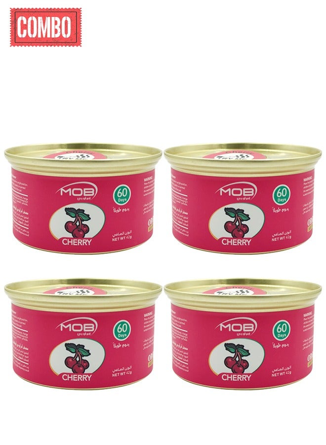 MOB Combo - 4PC MOB Car Organic Air Freshener Can, Air Freshener For Car And Home Last Upto 60 Days 42g Cherry Fragrance - Image 1