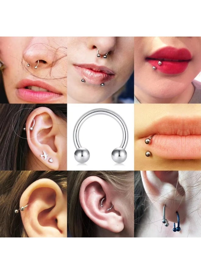 10 أقراط أنف على شكل كرة عصرية لتزيين الأنف، بمقاسين - Image 4