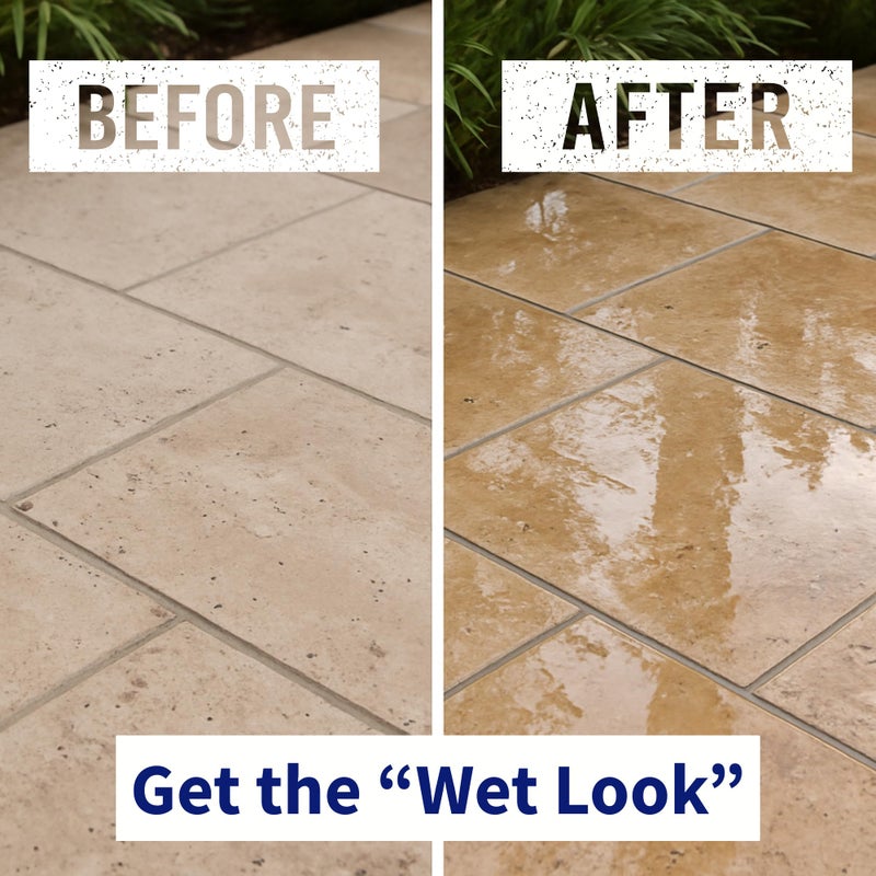 Black Diamond Stoneworks Wet Look Natural Stone Sealer. Durable, Long-Lasting Gloss Protection. Interior and Exterior Pavers, Slate, Sandstone, Travertine, Flagstone, Driveways, Garage Floors, etc. Black Diamond Stoneworks - Image 3