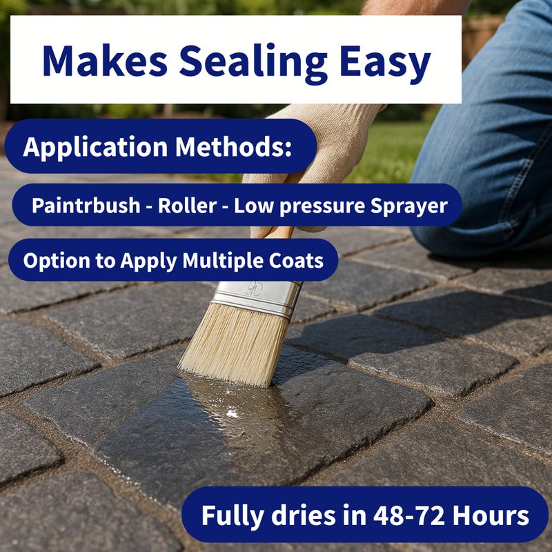 Black Diamond Stoneworks Wet Look Natural Stone Sealer. Durable, Long-Lasting Gloss Protection. Interior and Exterior Pavers, Slate, Sandstone, Travertine, Flagstone, Driveways, Garage Floors, etc. Black Diamond Stoneworks - Image 5