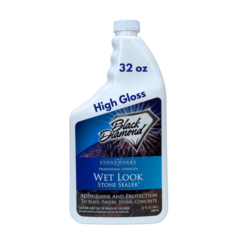 Black Diamond Stoneworks Wet Look Natural Stone Sealer. Durable, Long-Lasting Gloss Protection. Interior and Exterior Pavers, Slate, Sandstone, Travertine, Flagstone, Driveways, Garage Floors, etc. Black Diamond Stoneworks - Image 1