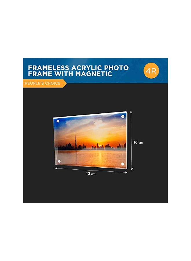 The Bros 4R Clear Acrylic Photo Frames - Elegant Tabletop Picture Frames with Stand - Image 3