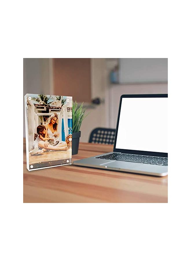 The Bros 4R Clear Acrylic Photo Frames - Elegant Tabletop Picture Frames with Stand - Image 2