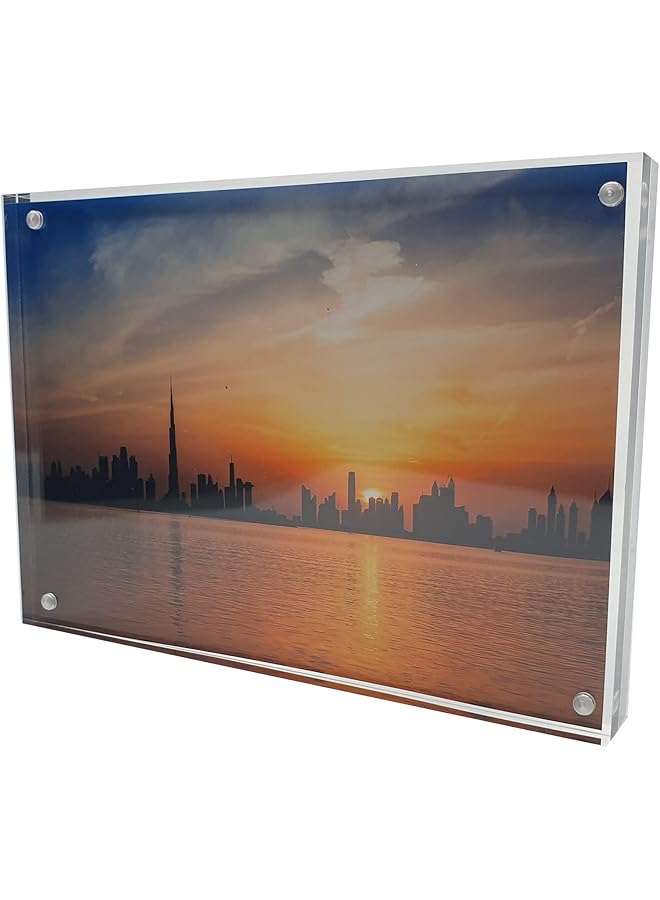 The Bros 4R Clear Acrylic Photo Frames - Elegant Tabletop Picture Frames with Stand - Image 1