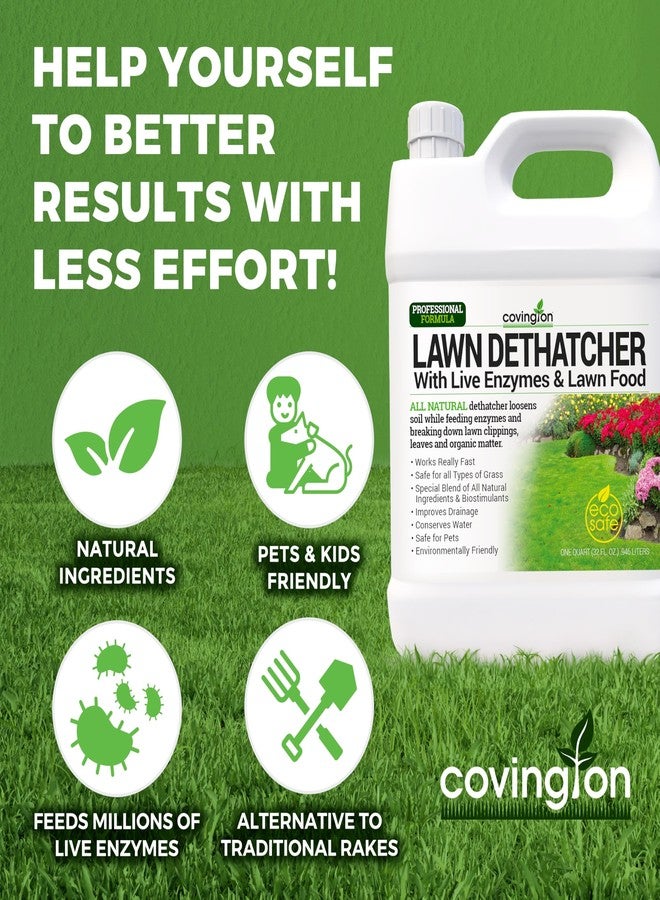 Covington Naturals Covington Liquid Lawn Dethatcher, Liquid Aerator Aerating Soil Loosener to Condition Compacted Soil, Humic Grass Thatch Remover Buster, Kid and Pet Safe, 32 Oz - Image 3