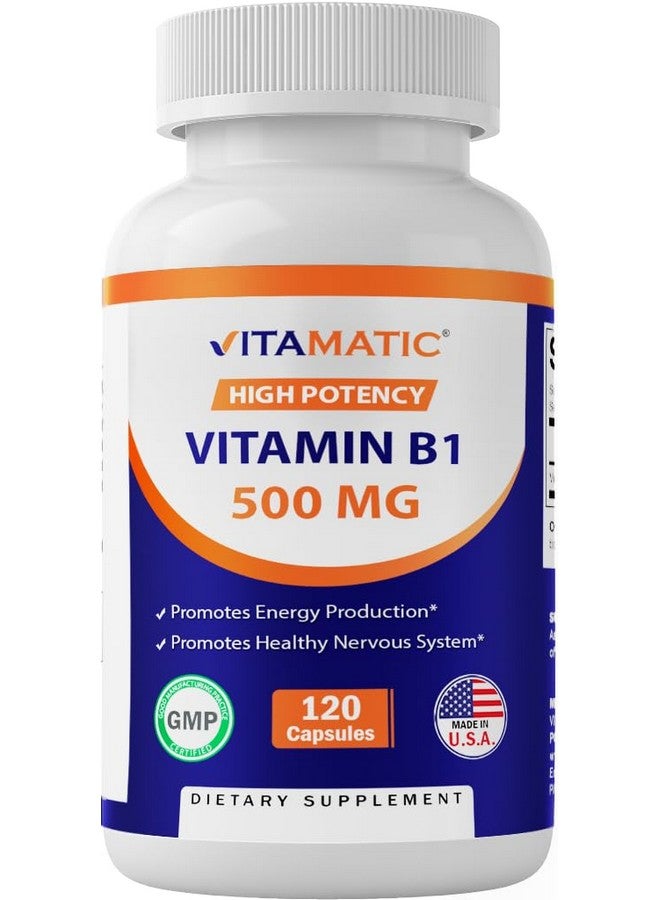 Vitamatic Vitamin B1 (Thiamine) 500mg, 120 Capsules - Image 1