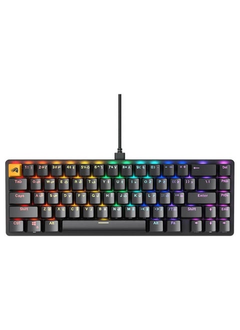 Glorious GMMK 2 TKL Wired Mechanical Keyboard, 65% Layout, Fox Linear Switches, Hot Swappable, CNC Aluminum Top Frame, RGB LED Backlighting, ARB Layout, USB-C, Black | GLO-GMMK2-65-FOX-B-A