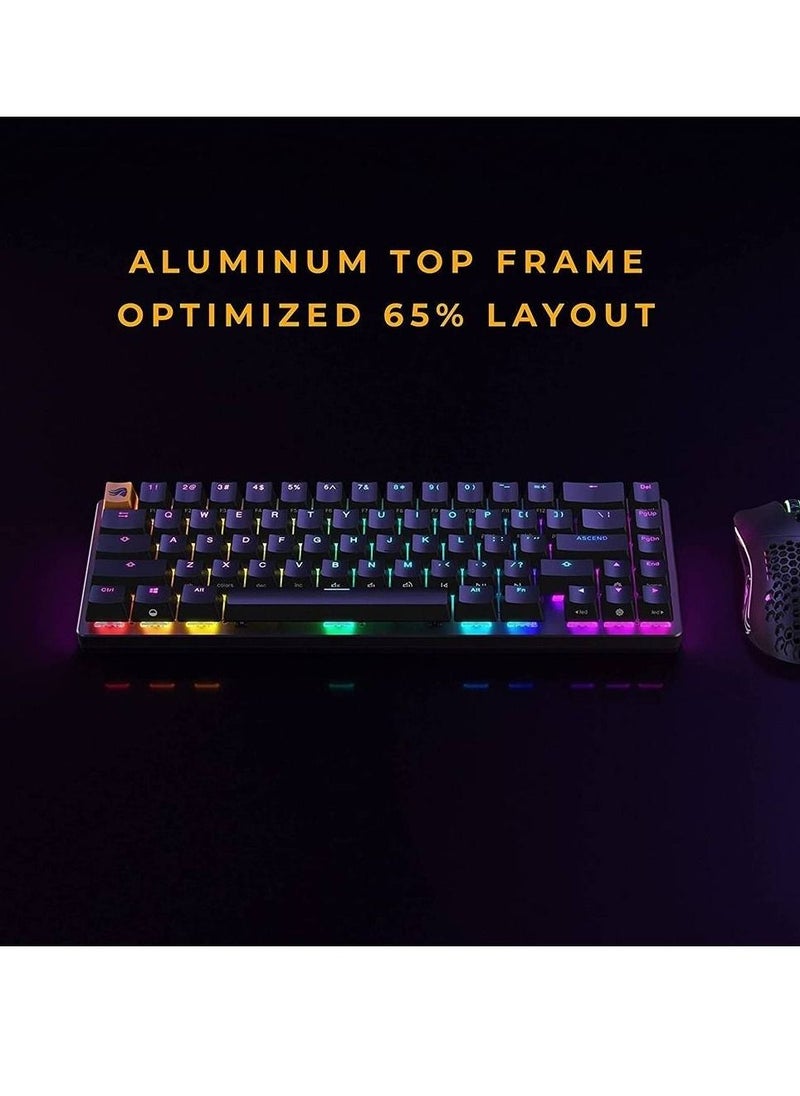 Glorious - Glorious GMMK 2 TKL Wired Mechanical Keyboard, 65% Layout, Fox Linear Switches, Hot Swappable, CNC Aluminum Top Frame, RGB LED Backlighting, ARB Layout, USB-C, Black | GLO-GMMK2-65-FOX-B-A - Image 1