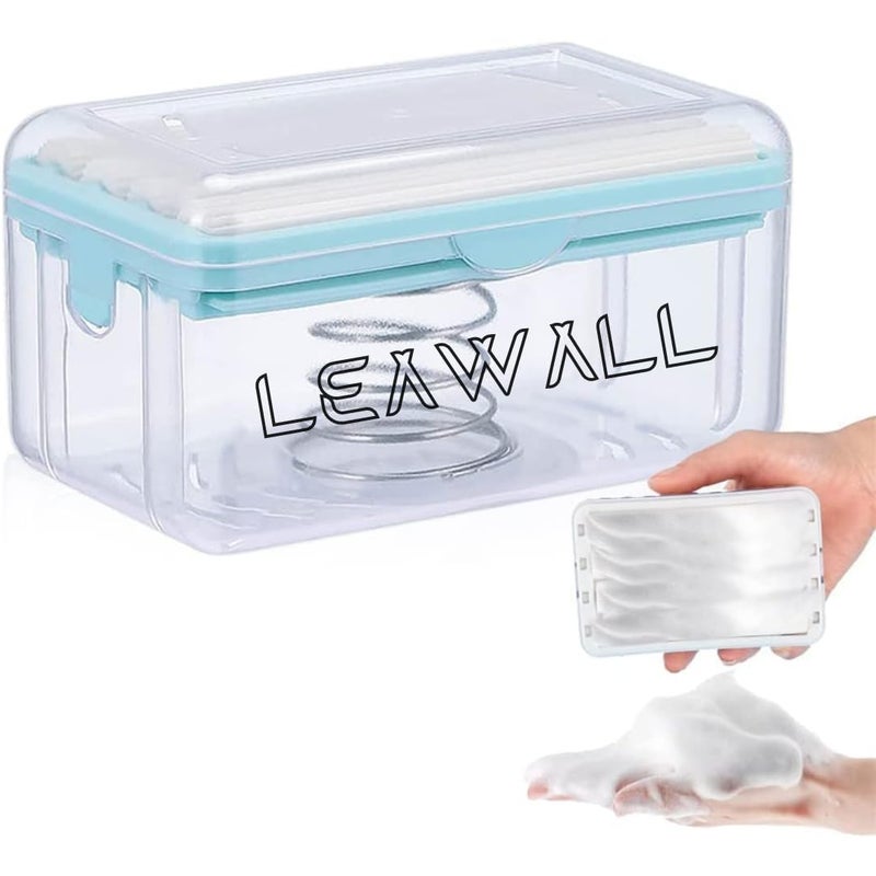 LEAWALL ليوال حامل صابون بلاستيكي سهل الغسل، علبة موزع مع غطاء تحتوي على أسطوانة (عبوة من 1، متعددة الألوان) - Image 1