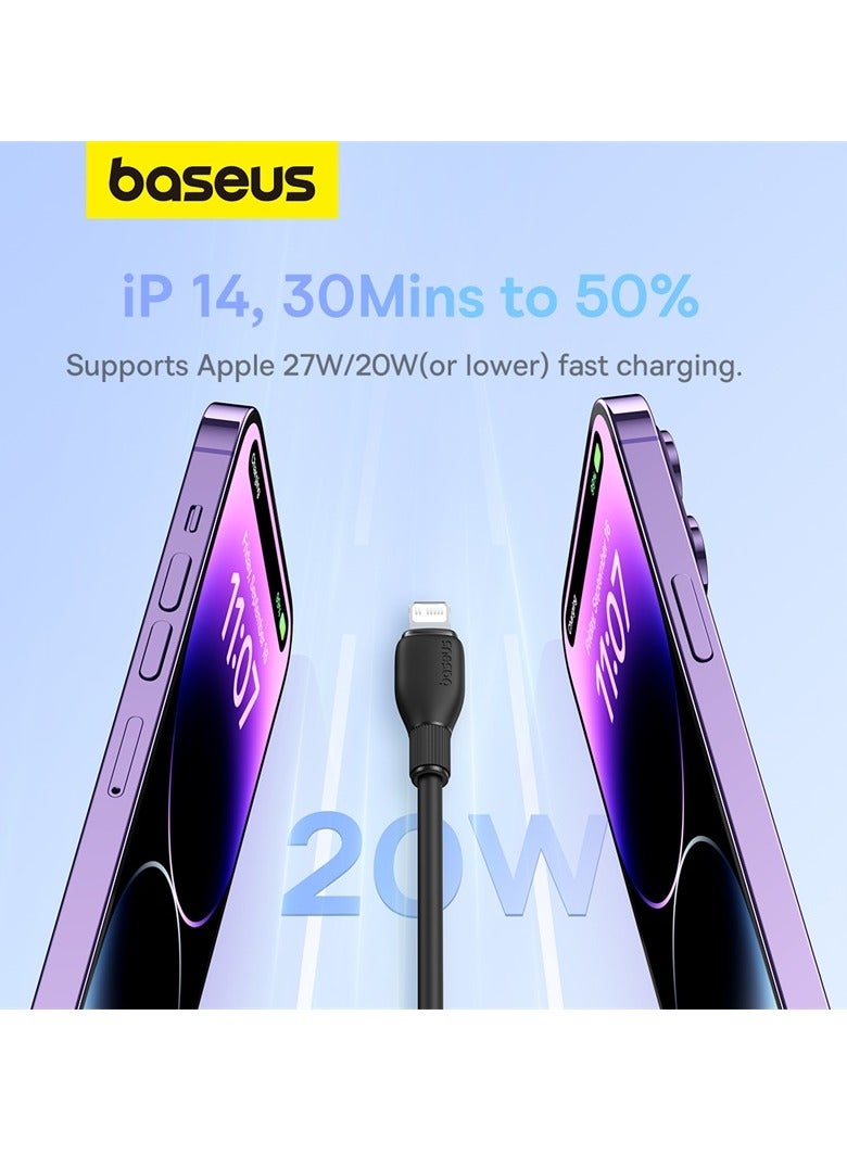 Baseus USB C To Lightning Cable 1.2m Fast Charging Power Delivery And Data Transfer PD 20W iPhone Cable For iPhone 14/14 Pro/14 Plus/14 Pro Max, iPhone 13 12 11 Pro Max XS X 8 7 6, iPad And More- Black - Image 2