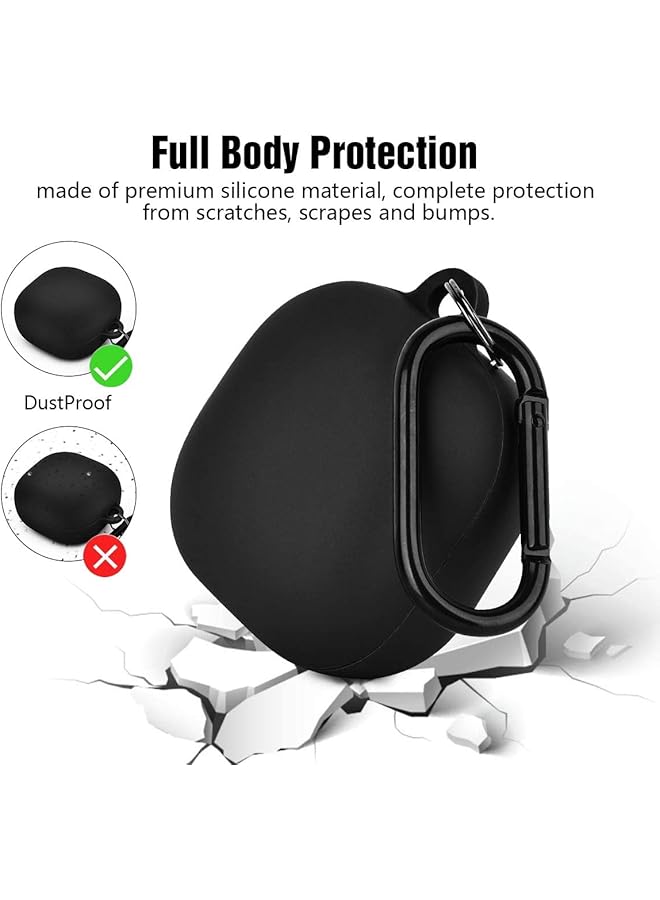Goodern Compatible With Silicone Case For Samsung Galaxy Buds 2 Pro Galaxy Buds 2 Galaxy Buds Pro Galaxy Buds Live Case Shockproof Protective Cover With Keychain For Galaxy Earbuds Accessories Black - Image 3