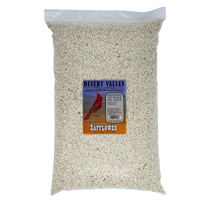 Desert Valley Safflower Seed, All Natural, Non-GMO Premium Wild Bird Food for Cardinals, Jays, Doves and More (10 Pounds) - Image 1