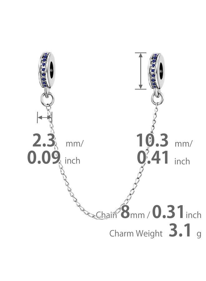 TGLS Sparkling White Crystal Safety Chain Charm Beads Compatible With Pandora Charms Bracelets for Aunt - Image 3