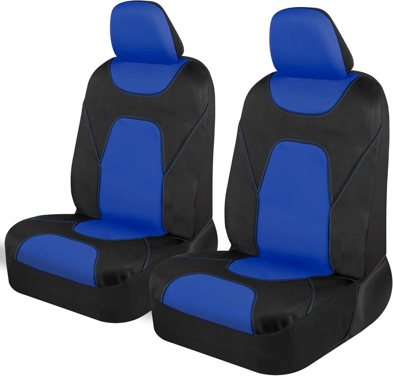 AquaShield Car Seat Covers for Front Seats, Blue – Two-Tone Waterproof Seat Covers for Cars, Neoprene Front Seat Cover Set, Interior Covers for Auto Truck Van SUV - Image 1