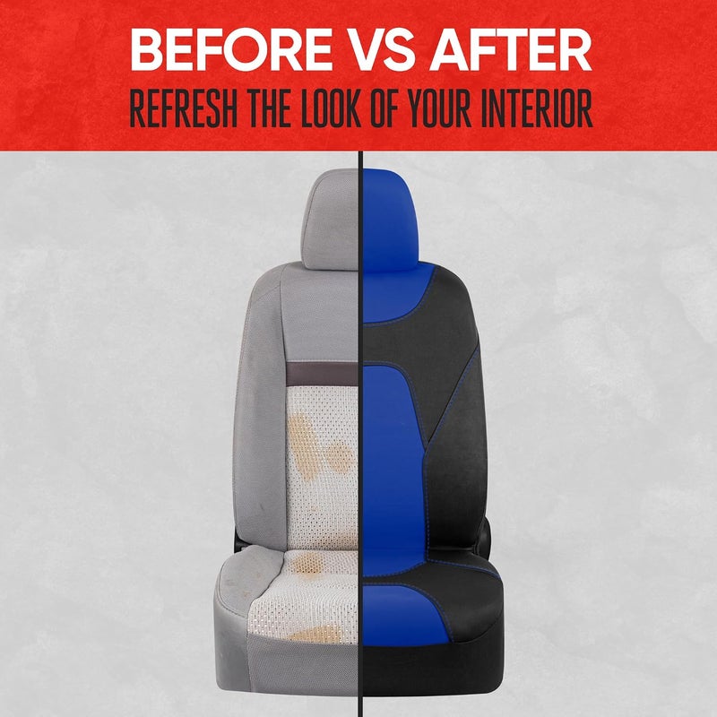 AquaShield Car Seat Covers for Front Seats, Blue – Two-Tone Waterproof Seat Covers for Cars, Neoprene Front Seat Cover Set, Interior Covers for Auto Truck Van SUV - Image 5