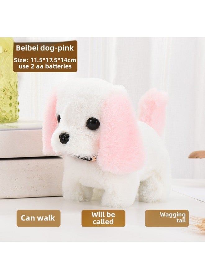 Toy Dog Children Plush Electric Toy Walking Dog Electric Dog Stall Electronic Puppy Pet-Color:Bebe Dog【powder】  - Image 1