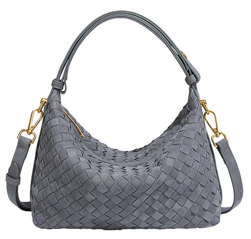 Hzxsny Suede Woven Tote Bag Shoulder Purse for Women Faux Suede Crossbody Handbag Clutch Woven Hobo Bag Satchel Slouchy Handbag 2025 - Image 1