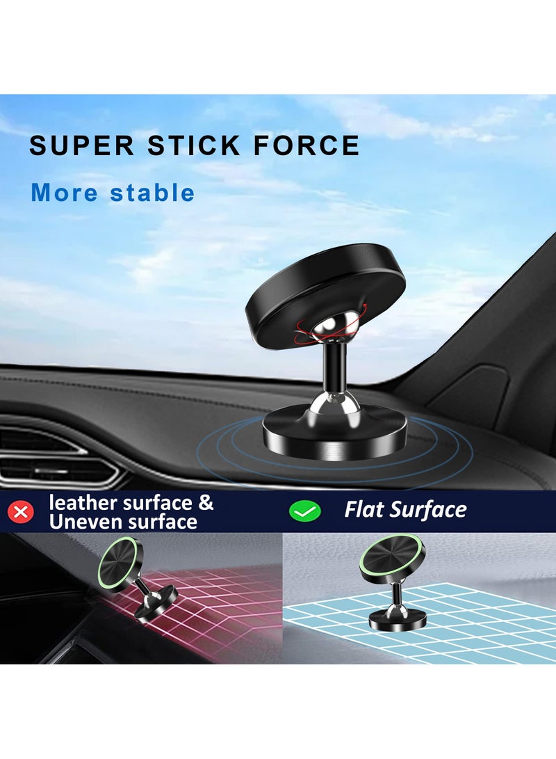 Universal Magnetic Phone Holder for Car, 360° Adjustable Dashboard Mount for All Phones, Compatible with Samsung and iPhone 14, Luminous Design, 2 Pcs - Image 4