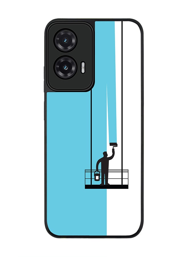 Stylizedd For Motorola Moto G35 Case,Slim fit Camera Protection, Shockproof Thin Phone cover  - Paint Hanger (Blue)