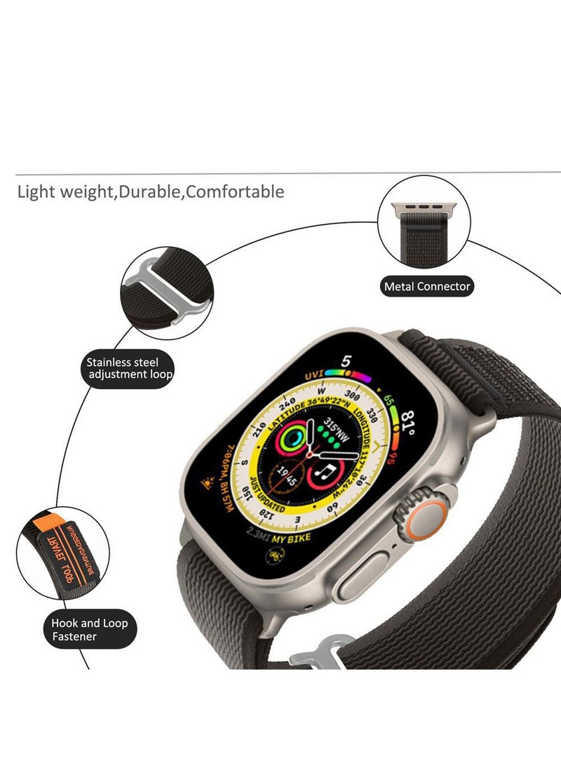 For Apple Watch Nylon Loopback Braided Strap 42/44/45/49mm - Image 2