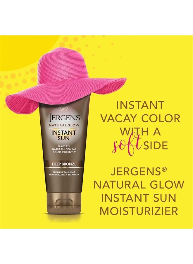 Jergens Natural Glow Instant Sun Self Tanner Lotion + Bronzer, Sunless Tanning Deep Bronze for a Natural-Looking Tan, 6 Ounce - Image 5