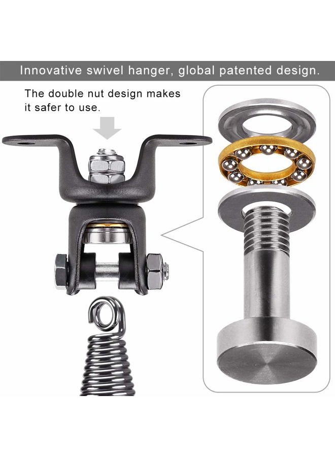 BeneLabel Heavy Duty Boxing Punching Bag Hanger Chain with Spring, 350 LB Capacity, 360° Rotation Wood Beam Holder with 4 Chains and 4 Carabiners, 2 Hexagon Wood Screws and 2 Expansion Screws. - Image 2